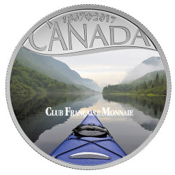 10 Dollars Argent Canada BE 2017 colorisée - 150 ans du Canada : Balade en Kayak