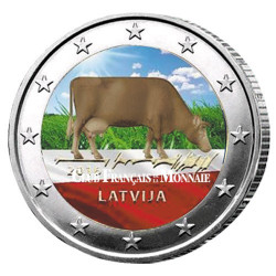 2 Euro Lettonie 2016 colorisée - Brune de Lettonie