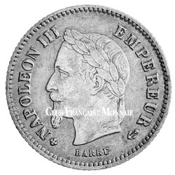 20 centimes Argent Napoléon III Tête Laurée