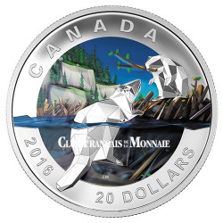 20 Dollars Argent Canada BE 2016 colorisée - Castor