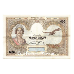 Billet de 1000 Dinara Yougoslavie 1931 - Reine Marie