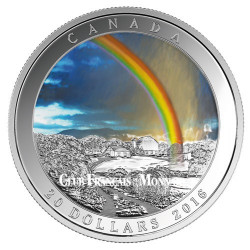 20 Dollars Argent Canada BE 2016 colorisée - Arc en Ciel