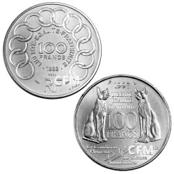 Lot des 2 x 100 Francs Argent : 100 Francs Argent Jean Monnet 1992 et 100 Francs Argent Malraux 1997