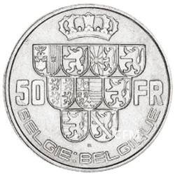 50 Francs Argent Belgique 1939-1940 - Roi Léopold III