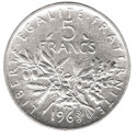  5 Francs Argent Semeuse 1963