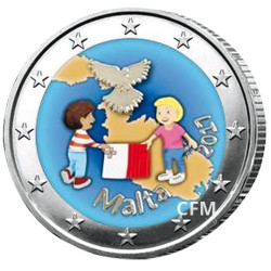 2 Euro Malte 2017 colorisée - La Paix