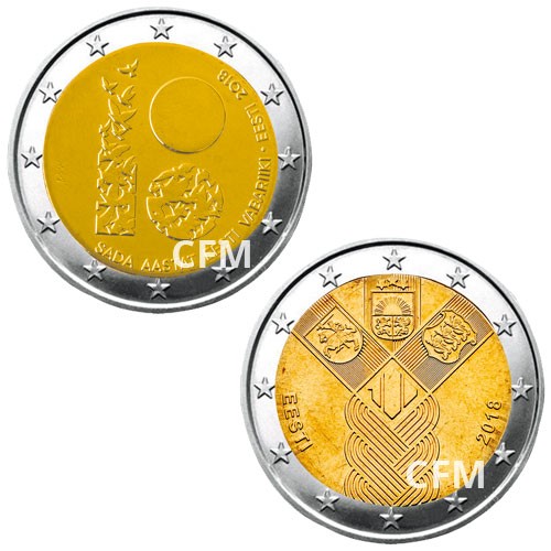 Lot de 2 x 2 Euro Estonie 2018