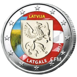 2 Euro Lettonie 2017 colorisée - Latgale