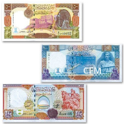 Set de 3 billets Syrie 1997-1998