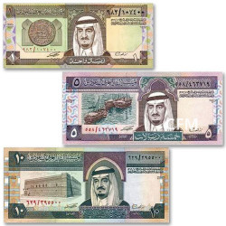Set de 3 billets Arabie Saoudite 1983-1984