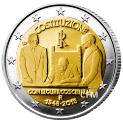 2 Euro Italie 2018 - 70 ans de la Constitution