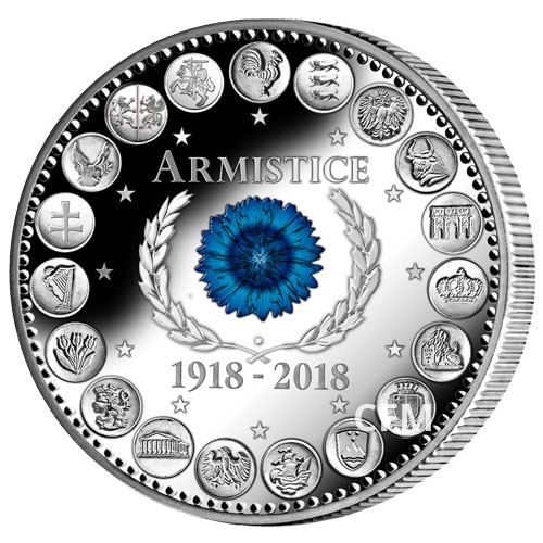 Euro Argent BE 2018 colorisé - Centenaire de l’Armistice Euro Argent BE 2018 colorisé - Centenaire de l’Armistice