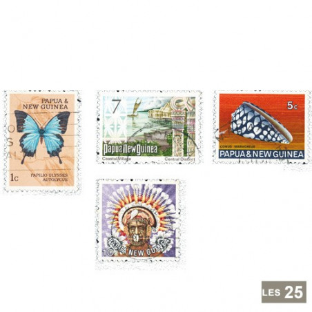 25 timbres Papouasie - Nouvelle-Guinée