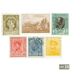 25 timbres Serbie avant 1941