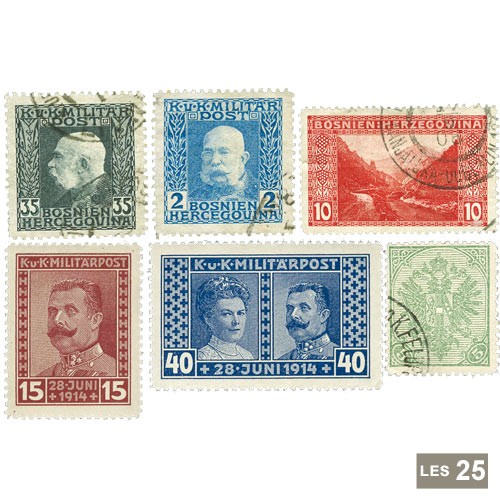 25 timbres Bosnie avant 1940