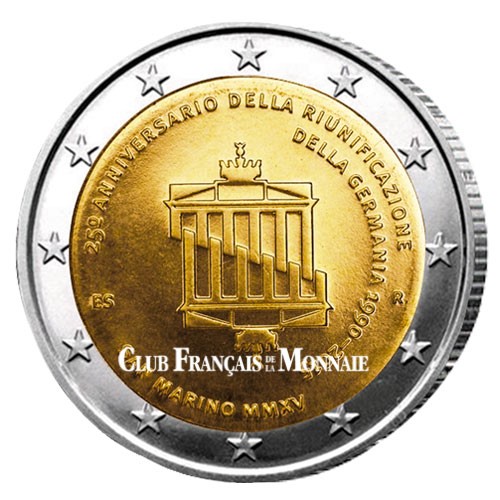 2 Euro Saint-Marin BU 2015 - 25ème anniversaire de la Réunification  de l’Allemagne 