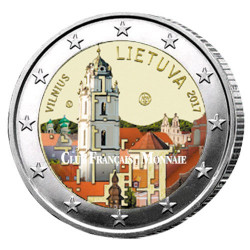 2 Euro Lituanie 2017 colorisée Vilnius - Capitale artistique et culturelle