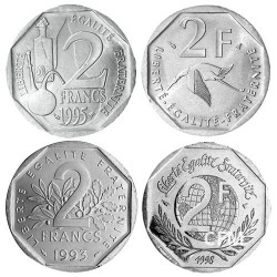 Lot de 4 pièces de 2 Francs commémoratifs