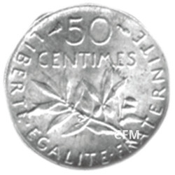 50 centimes Argent Semeuse 1913