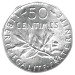 50 centimes Argent Semeuse 1912