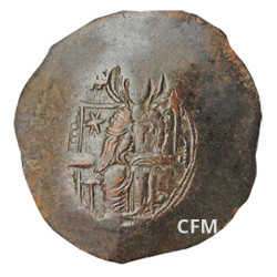 Aspron Trachy (Scyphate) - Empire Byzantin (1100-1200)
