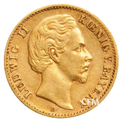 10 Mark Or Royaume de Bavière 1972-1881 - Louis II