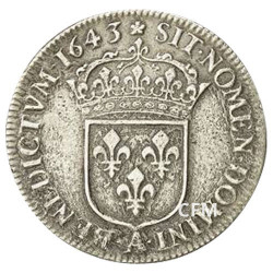 Quart d’Écu en Argent Louis XIII