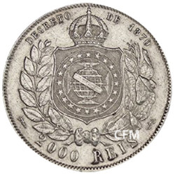 2000 Réis Argent Brésil 1886-1889 - Pedro II