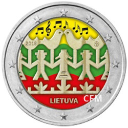 2 Euro Lituanie 2018 colorisée - 60 ans du festival de chant et de danse