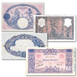 Lot des 4 billets “Bleu et Rose”