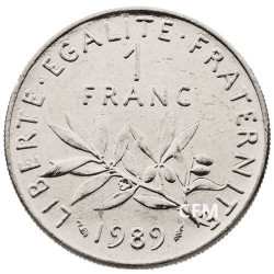 1 F Semeuse Vème République - 1989