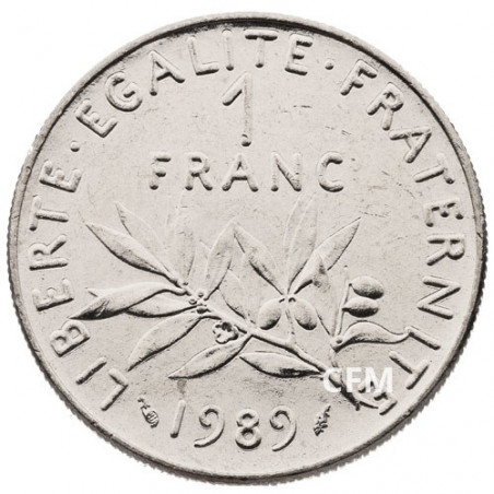 1 F Semeuse Vème République - 1989