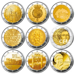 Lot des 25 x 2 Euro commémoratives 2018