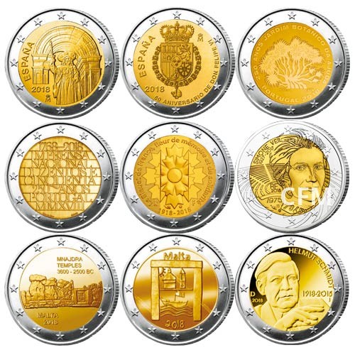 Lot des 25 x 2 Euro commémoratives 2018 Lot des 25 x 2 Euro commémoratives 2018