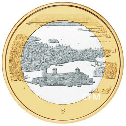 5 Euro Finlande 2018 - Paysages finlandais - Olavinlinna et lac Pihlajavesi