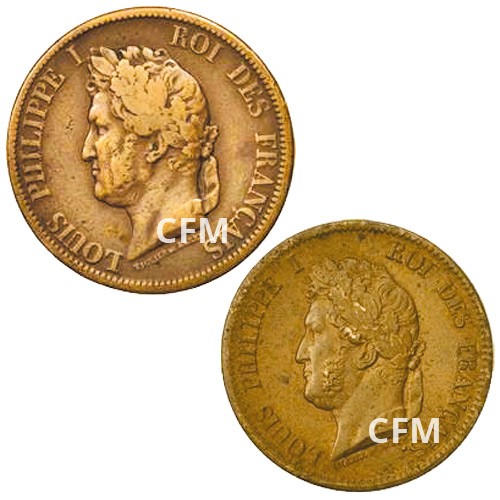 Lot des 2 monnaies Louis-Philippe Lot des 2 monnaies Louis-Philippe