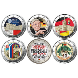 Lot 12 x 2 Euro colorisées 2018