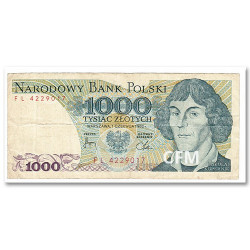 1 000 Zlotych Pologne 1982 - Copernic