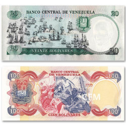 Set de 2 billets Venezuela 1980-1987