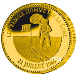 Premier pas sur la Lune doré
