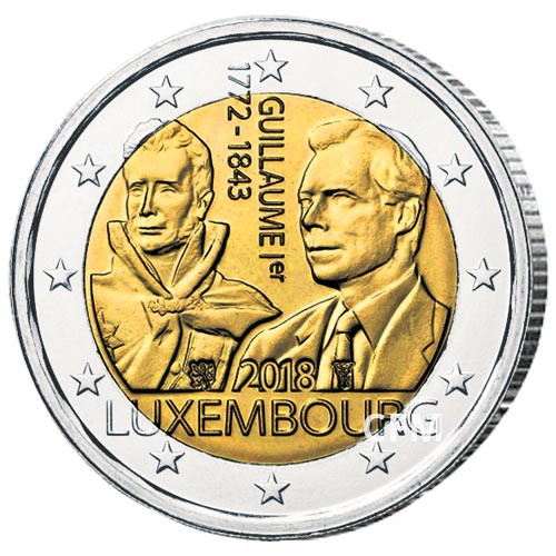 2 Euro Luxembourg 2018 - 175 ans de la disparition de Guillaume Ier