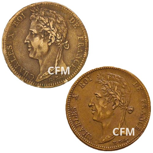 Lot des 2 monnaies Charles X