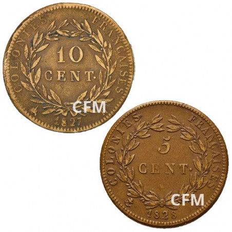 Lot des 2 monnaies Charles X
