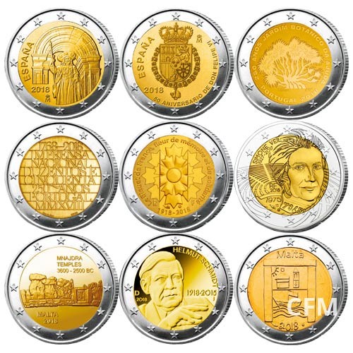 Lot des 27 x 2 Euro commémoratives 2018 Lot des 27 x 2 Euro commémoratives 2018