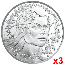 Lot de 3 x 20 Euro Argent France 2019 - Marianne Fraternité