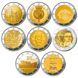Lot des 29 x 2 Euro commémoratives 2018
