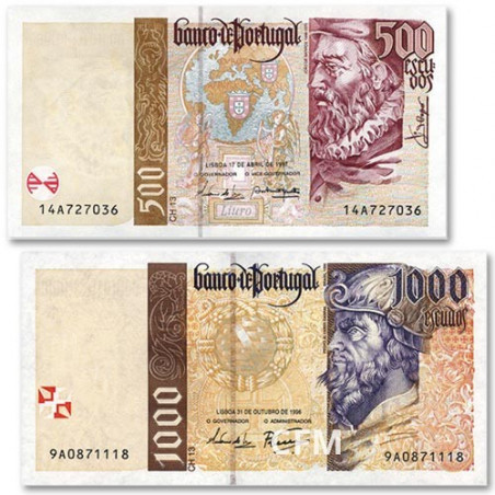 Set 2 Billets Portugal 1996-2000