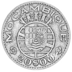20 Escudos Argent Mozambique