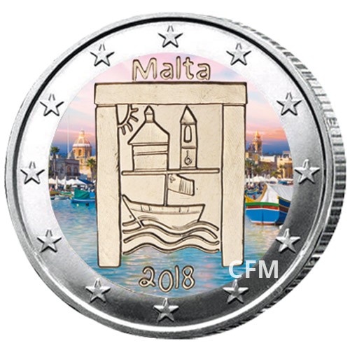 2 Euro Malte 2018 colorisée - Héritage culturel