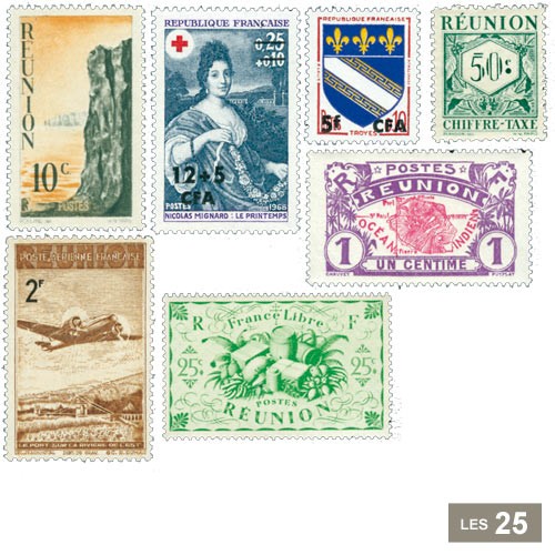 25 timbres Réunion